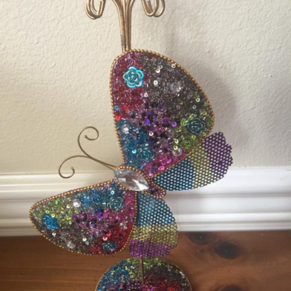 Butterfly jewelry sequins earrings organizer tree